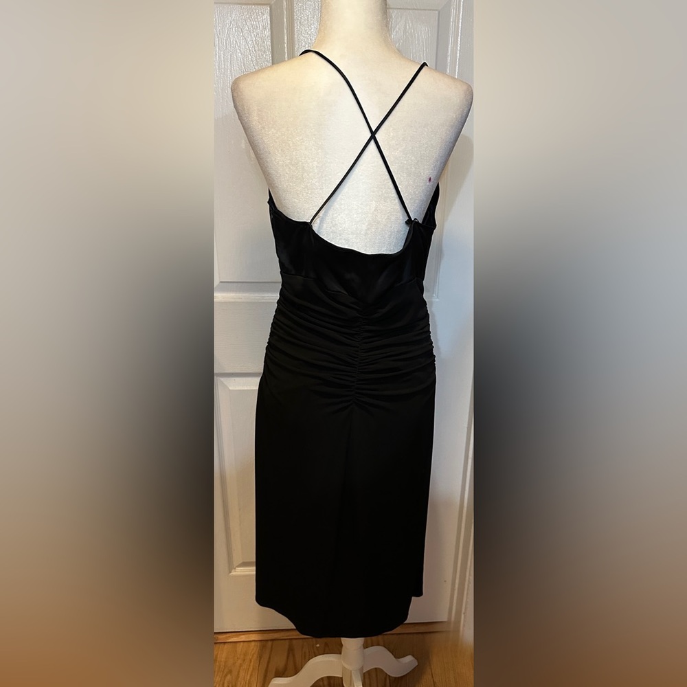 Laundry By Shelli Segal  Dress Black Spaghetti Strap Backless Dress Size 12 - Picture 5 of 10